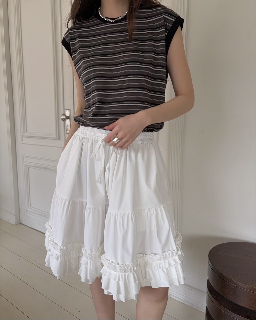 PEBBLE韓國直郵女裝新品休閑人氣推薦時尚職業吊帶背心條紋PEBBLE吊帶/背心