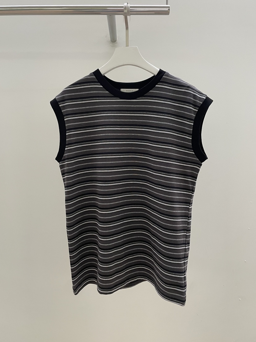 PEBBLE韓國直郵女裝新品休閑人氣推薦時尚職業吊帶背心條紋PEBBLE吊帶/背心圖色3