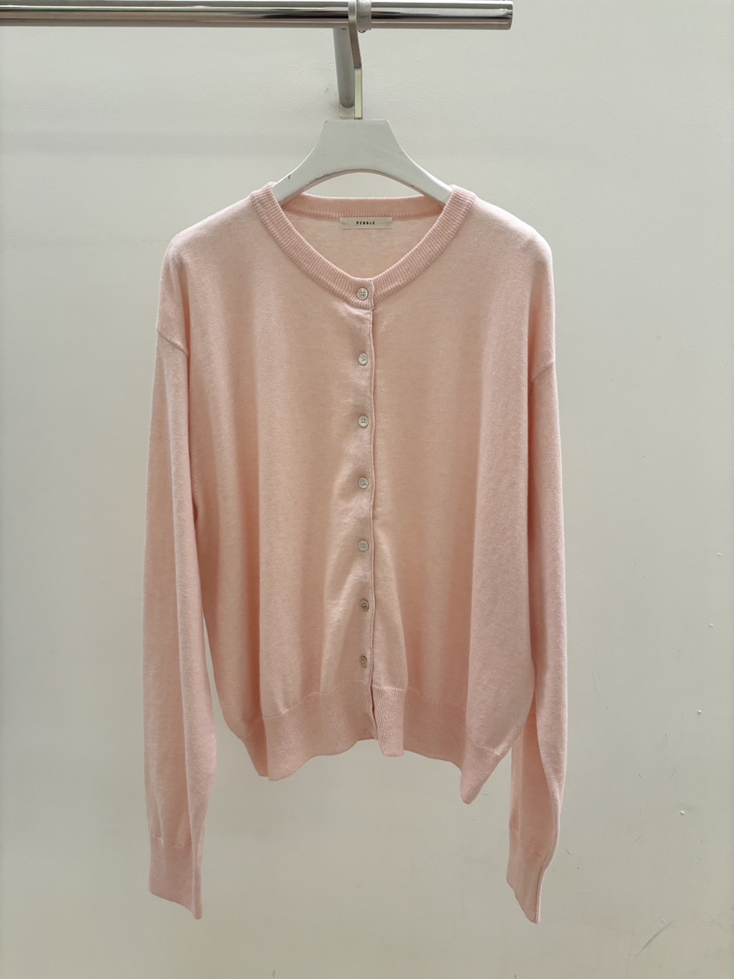 PEBBLE韓國直郵實拍女士新品推薦職業26春夏人氣針織衫開衫PEBBLE針織衫圖色2