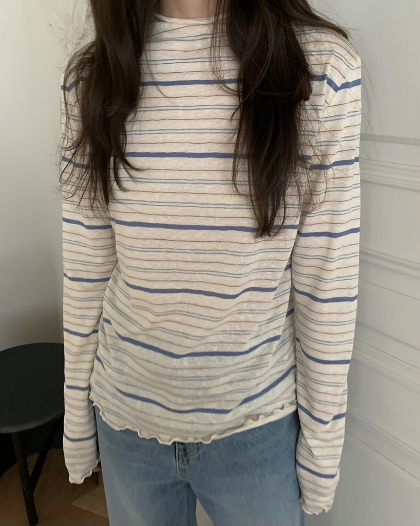 PEBBLE韓國東大門直郵女裝新款時尚推薦職業26春夏長袖T恤PEBBLE長袖T恤