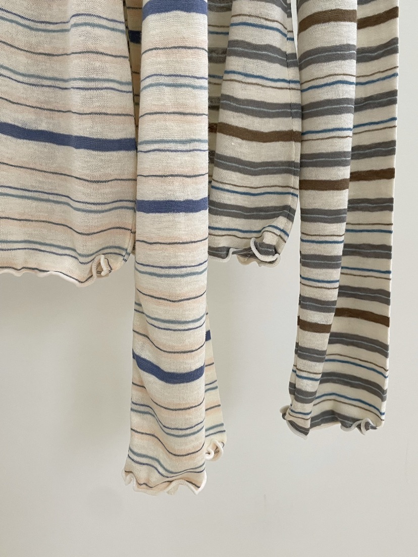 PEBBLE韓國東大門直郵女裝新款時尚推薦職業26春夏長袖T恤PEBBLE長袖T恤