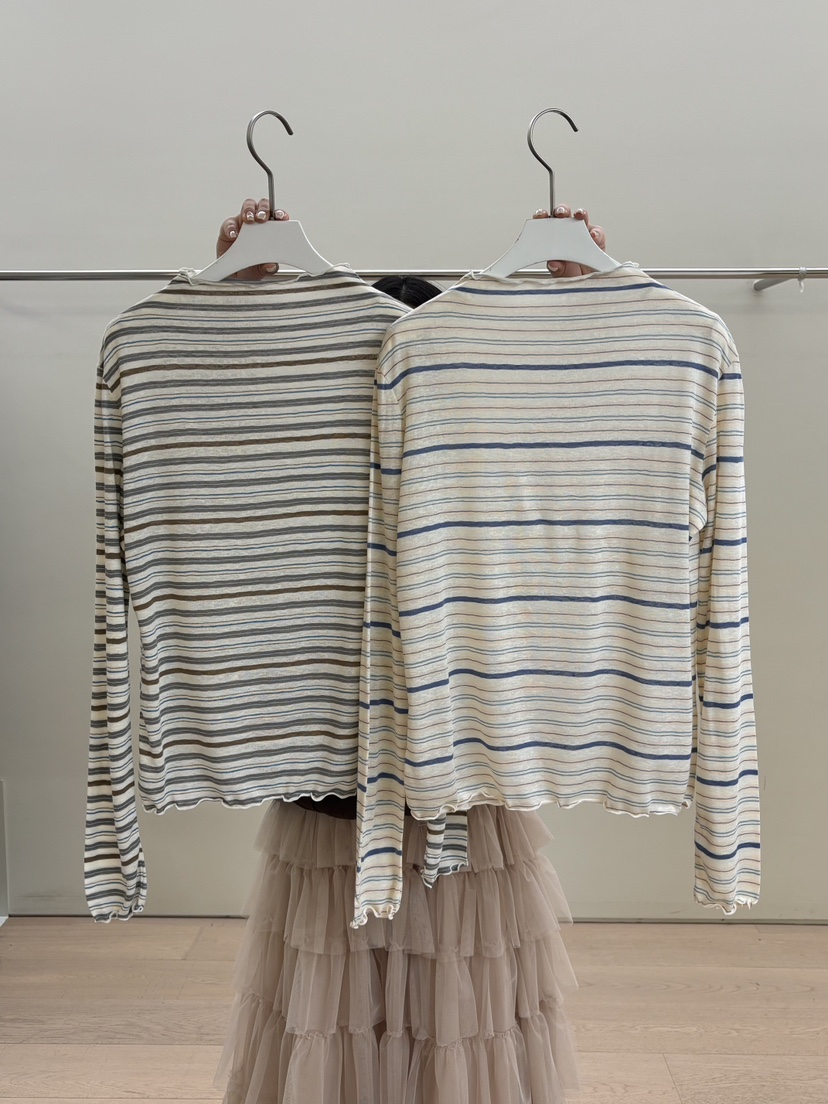 PEBBLE韓國東大門直郵女裝新款時尚推薦職業26春夏長袖T恤PEBBLE長袖T恤