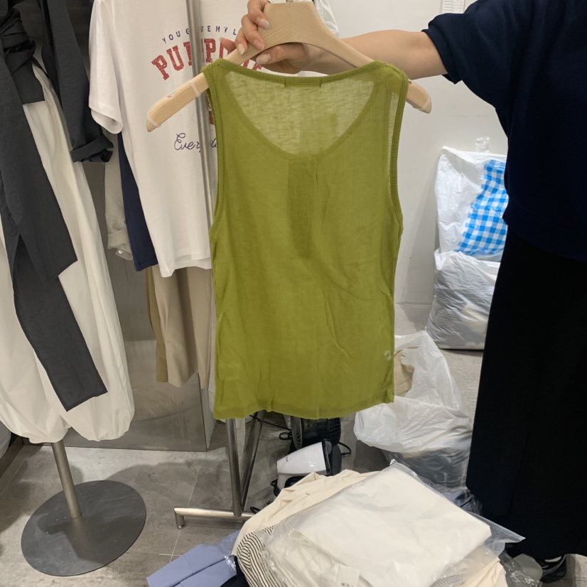 CHAE韓國直郵實拍女士新品26春夏熱賣休閑時尚吊帶背心紐扣CHAE吊帶/背心