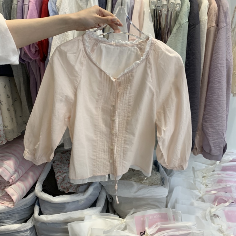 RIVEROOM韓國直郵實拍女裝新品職業熱賣26春夏襯衫蕾絲衫RIVEROOM襯衫/蕾絲衫圖色2