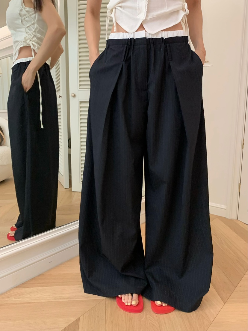 VIRKIN韓國直郵女裝新款休閑人氣時尚26春夏熱賣休閑褲條紋VIRKIN休閑褲