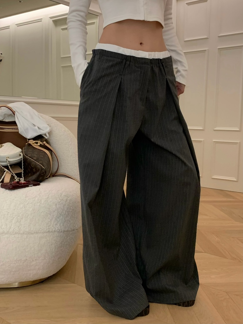 VIRKIN韓國直郵女裝新款休閑人氣時尚26春夏熱賣休閑褲條紋VIRKIN休閑褲圖色1