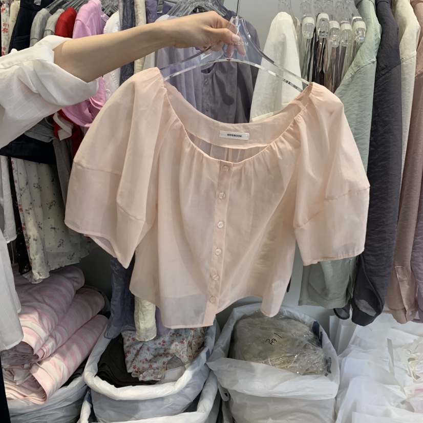 RIVEROOM韓國代購女士新品26春夏休閑職業熱賣襯衫蕾絲衫RIVEROOM襯衫/蕾絲衫圖色2