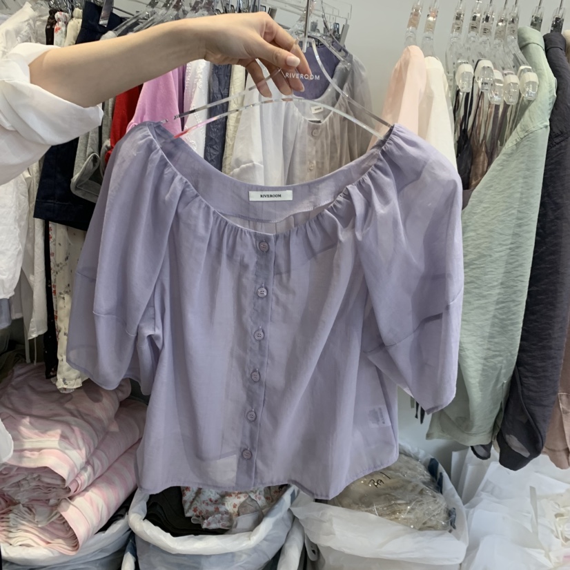 RIVEROOM韓國代購女士新品26春夏休閑職業熱賣襯衫蕾絲衫RIVEROOM襯衫/蕾絲衫圖色3