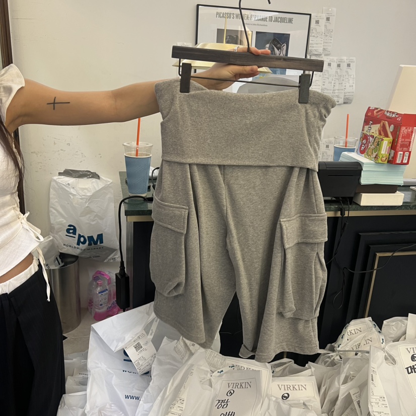 VIRKIN韓國東大門代購女士新品休閑職業推薦人氣短褲工裝褲VIRKIN短褲