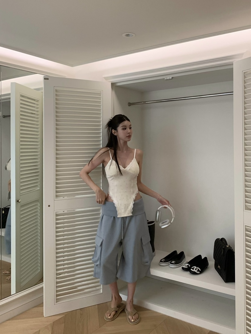 VIRKIN韓國直郵女士新品熱賣職業時尚推薦休閑吊帶背心花朵VIRKIN吊帶/背心