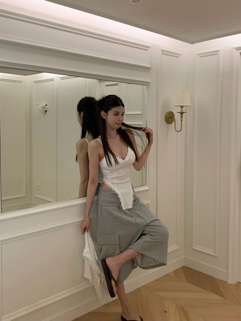 VIRKIN韓國直郵女士新品熱賣職業時尚推薦休閑吊帶背心花朵VIRKIN吊帶/背心