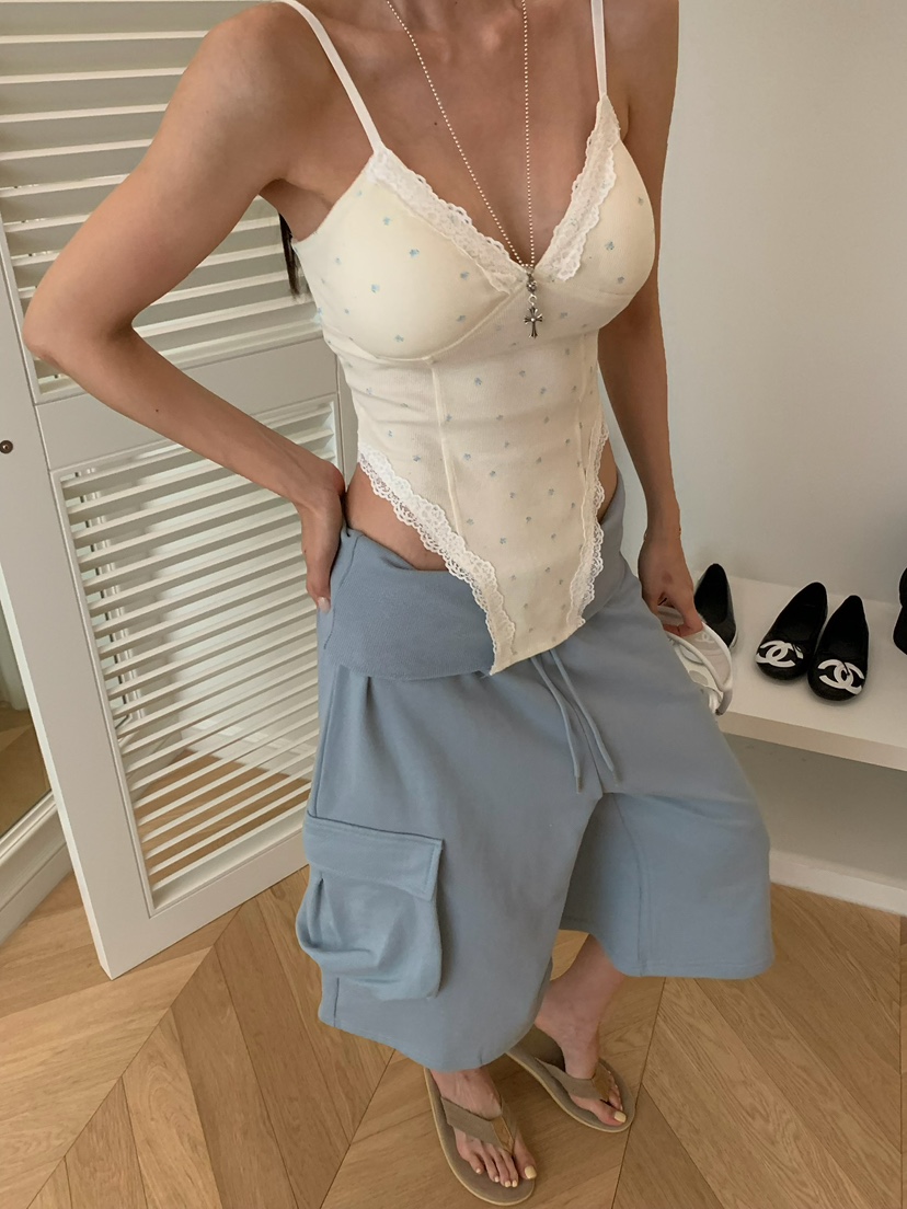 VIRKIN韓國直郵女士新品熱賣職業時尚推薦休閑吊帶背心花朵VIRKIN吊帶/背心