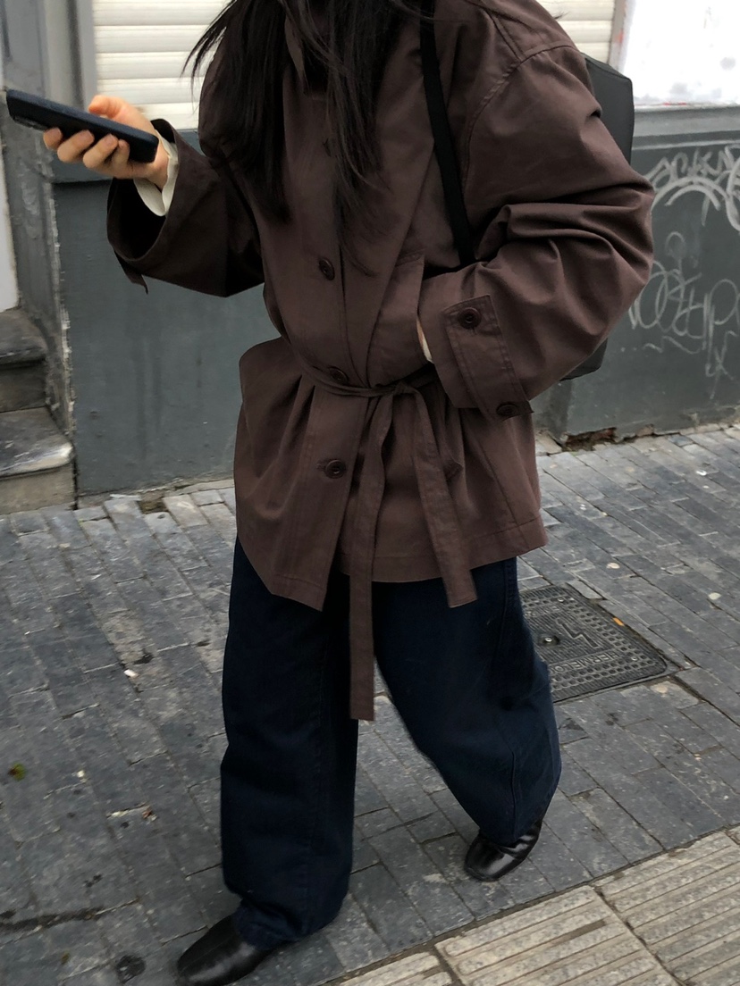 NOPROBLEM韓國直郵實拍女士新品時尚推薦職業夾克含腰帶高領NOPROBLEM夾克