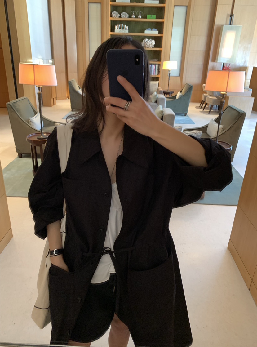 ROMANTICIZE韓國代購女士新品時尚職業熱賣長款風衣柔軟棉質ROMANTICIZE長款風衣