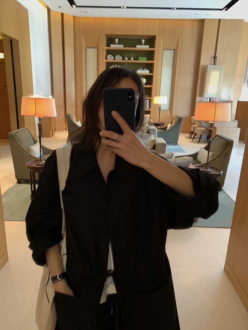 ROMANTICIZE韓國代購女士新品時尚職業熱賣長款風衣柔軟棉質ROMANTICIZE長款風衣