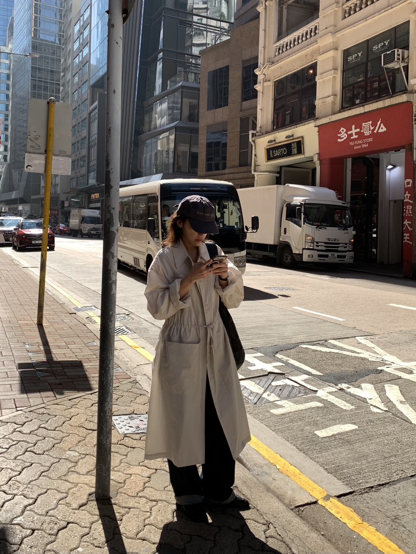 ROMANTICIZE韓國代購女士新品時尚職業熱賣長款風衣柔軟棉質ROMANTICIZE長款風衣