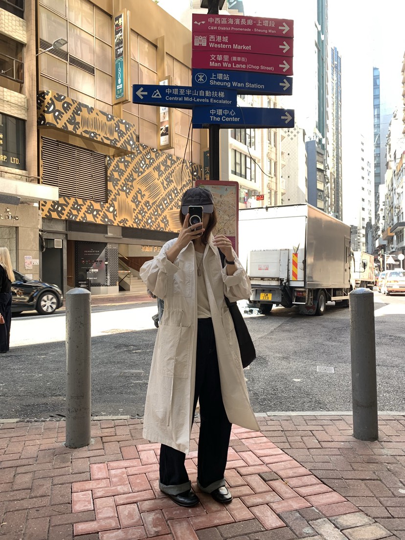 ROMANTICIZE韓國代購女士新品時尚職業熱賣長款風衣柔軟棉質ROMANTICIZE長款風衣