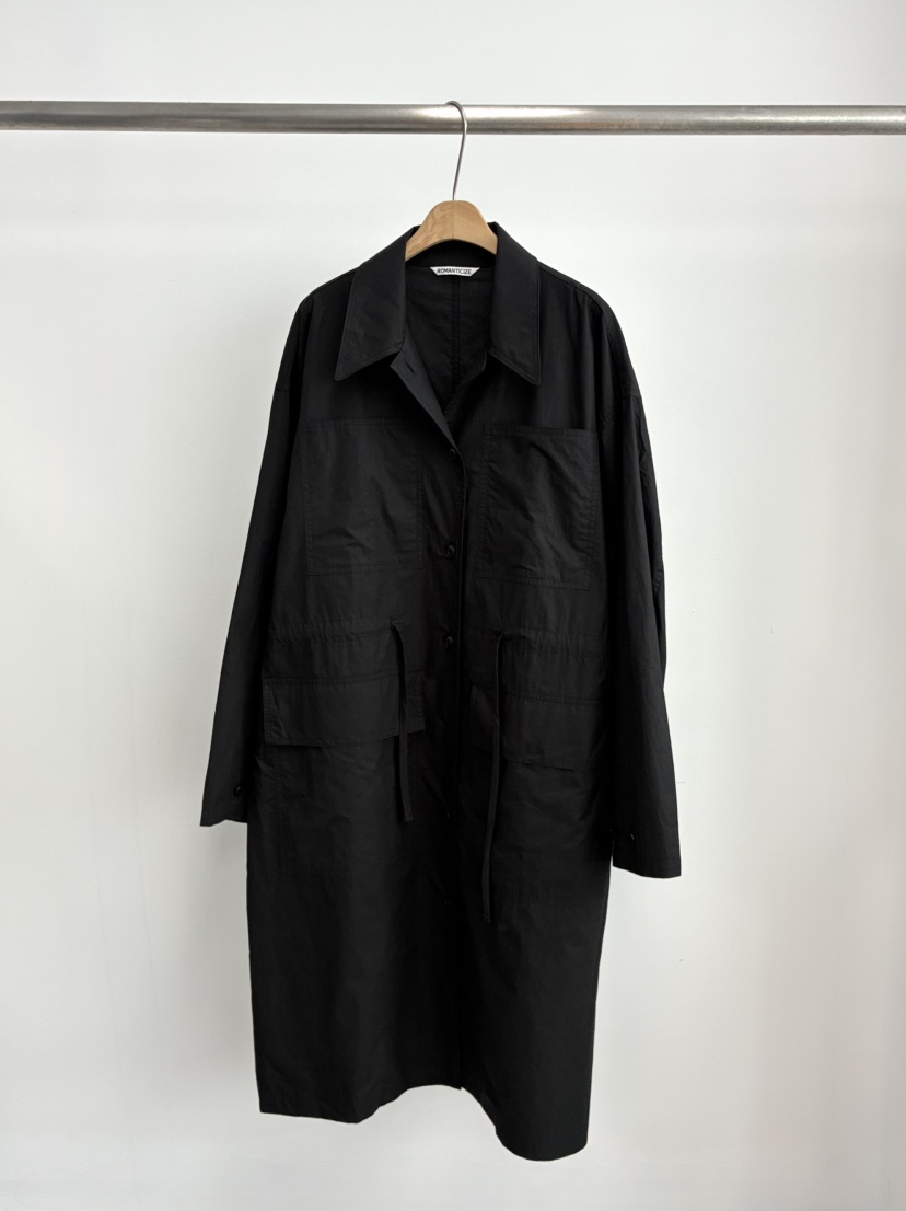 ROMANTICIZE韓國代購女士新品時尚職業熱賣長款風衣柔軟棉質ROMANTICIZE長款風衣圖色2