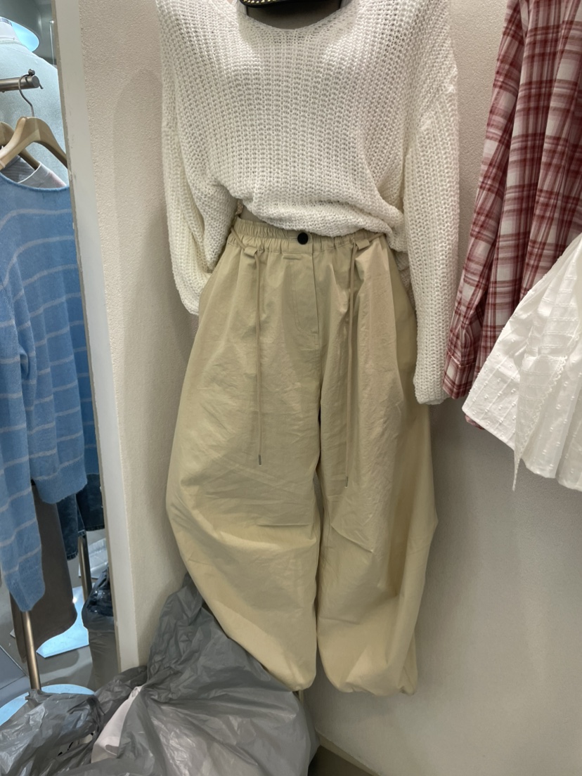 NOB韓國東大門代購女士新品時尚熱賣職業人氣休閑褲含腰繩NOB休閑褲圖色2