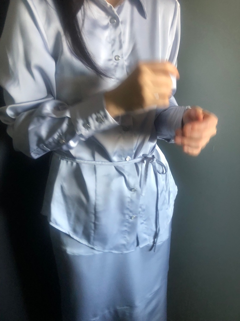 NOPROBLEM韓國代購女裝新品休閑時尚推薦襯衫蕾絲衫含腰繩NOPROBLEM襯衫/蕾絲衫