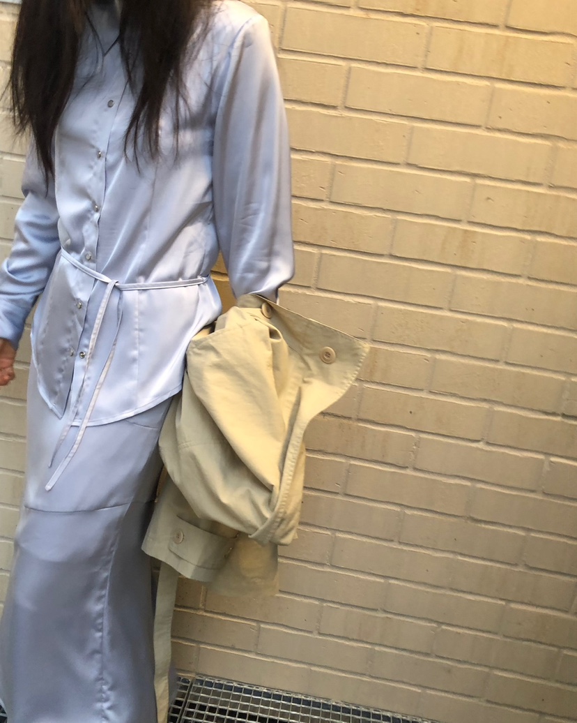 NOPROBLEM韓國代購女裝新品休閑時尚推薦襯衫蕾絲衫含腰繩NOPROBLEM襯衫/蕾絲衫