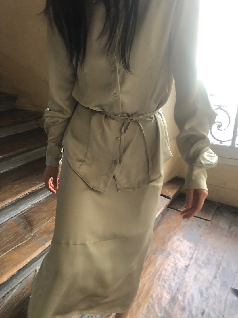 NOPROBLEM韓國代購女裝新品休閑時尚推薦襯衫蕾絲衫含腰繩NOPROBLEM襯衫/蕾絲衫