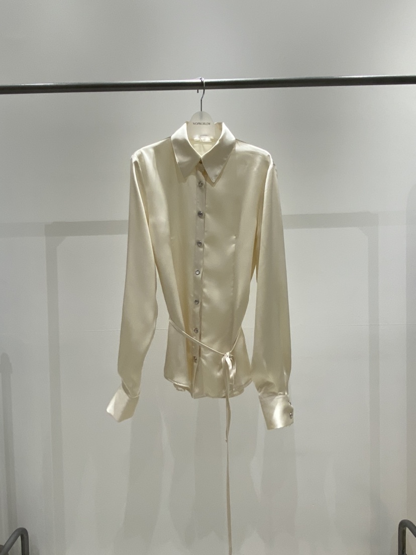 NOPROBLEM韓國代購女裝新品休閑時尚推薦襯衫蕾絲衫含腰繩NOPROBLEM襯衫/蕾絲衫圖色3