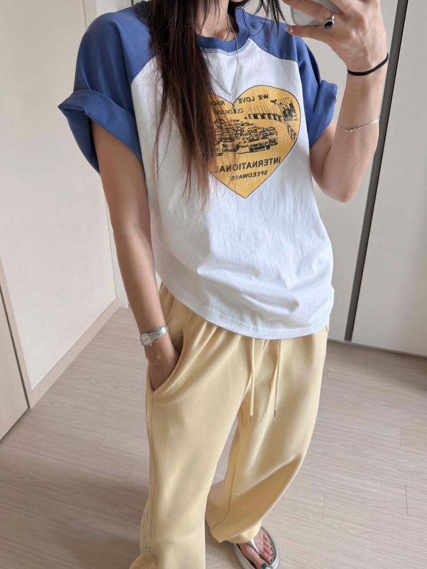 MORAN/MOSCO/SUGAR CASE韓國東大門直郵女裝新款推薦T恤插肩袖MORAN/MOSCO/SUGAR CASET恤