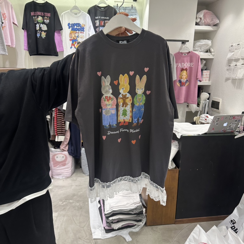 EVE韓國直郵實拍女士新品人氣熱賣時尚推薦26春夏T恤兔子EVET恤圖色2