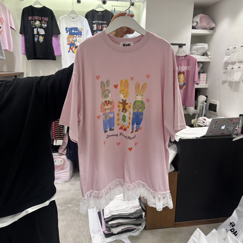 EVE韓國直郵實拍女士新品人氣熱賣時尚推薦26春夏T恤兔子EVET恤圖色3