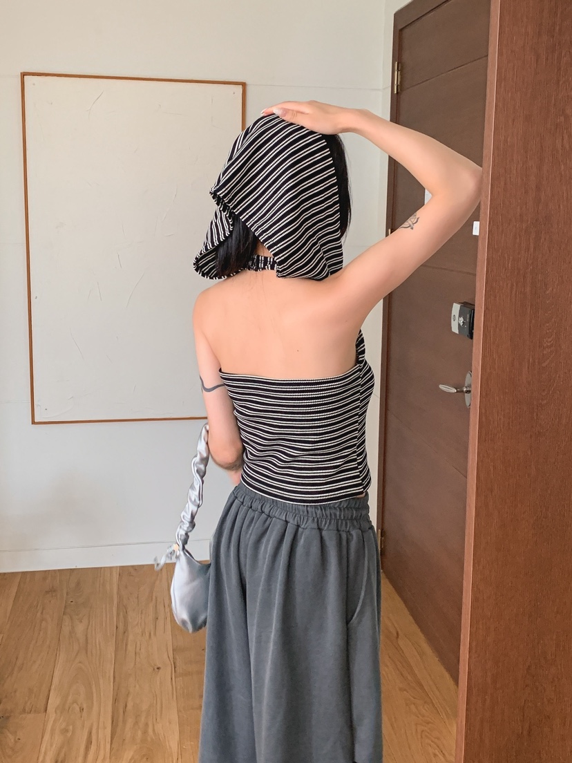 STICK WITH韓國代購女裝新款人氣休閑時尚熱賣吊帶背心連帽STICK WITH吊帶/背心