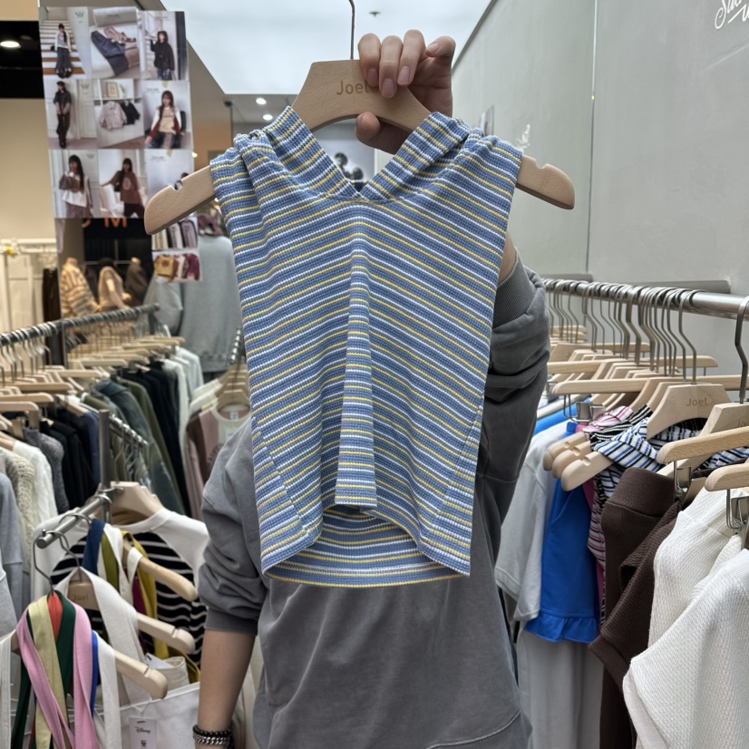 STICK WITH韓國代購女裝新款人氣休閑時尚熱賣吊帶背心連帽STICK WITH吊帶/背心圖色3