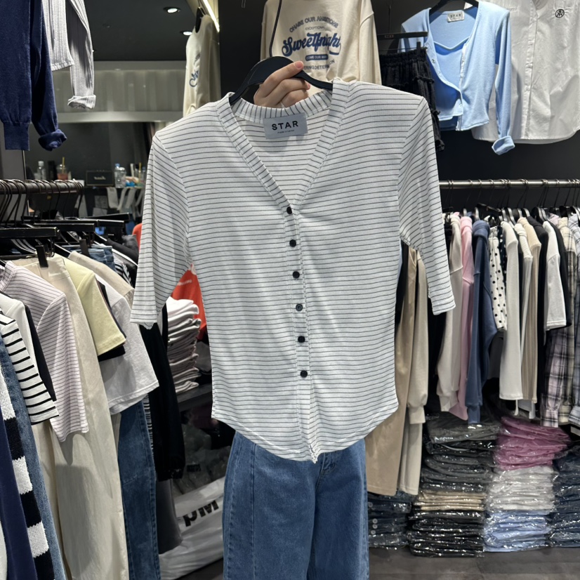 STAR-L韓國代購女士新品推薦休閑時尚職業熱賣26春夏T恤STAR-LT恤圖色1