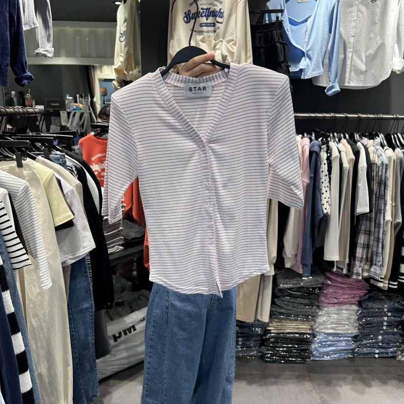 STAR-L韓國代購女士新品推薦休閑時尚職業熱賣26春夏T恤STAR-LT恤圖色2