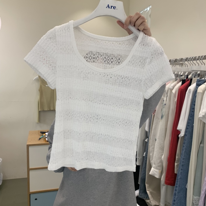 ARE韓國東大門代購女裝新品26春夏職業時尚人氣推薦熱賣T恤ARE YOU/ARET恤圖色2