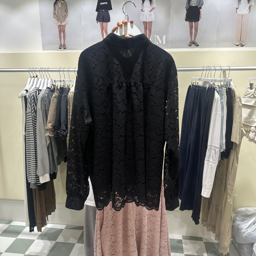 OREUM韓國直郵實拍女裝新品職業休閑推薦時尚人氣襯衫蕾絲衫OREUM襯衫/蕾絲衫