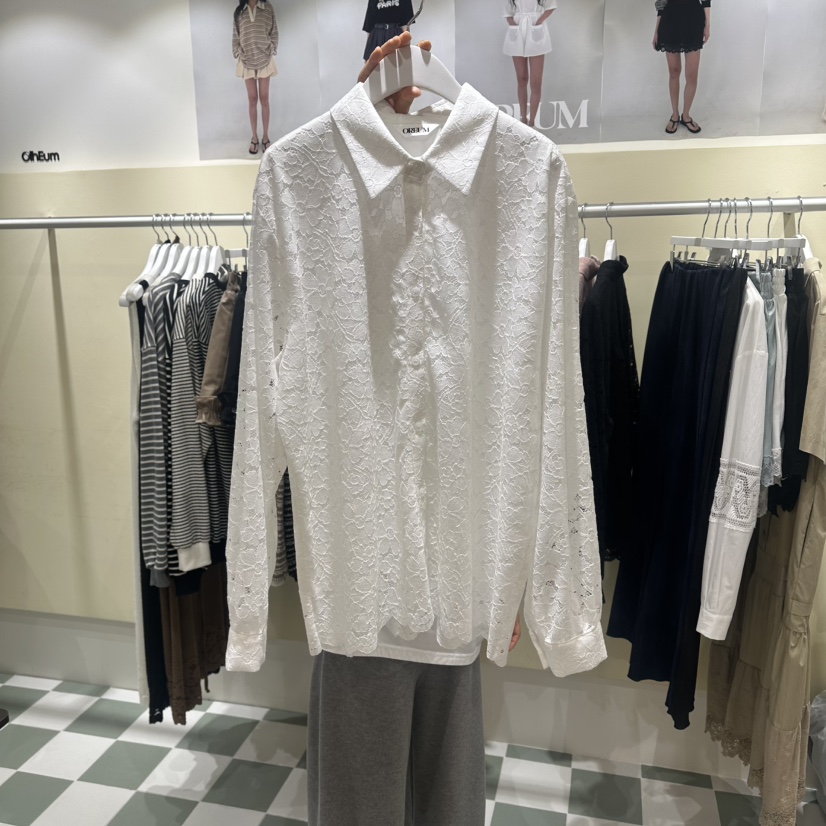 OREUM韓國直郵實拍女裝新品職業休閑推薦時尚人氣襯衫蕾絲衫OREUM襯衫/蕾絲衫圖色1