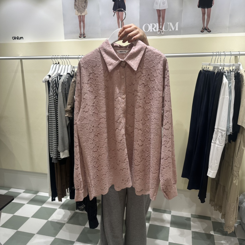 OREUM韓國直郵實拍女裝新品職業休閑推薦時尚人氣襯衫蕾絲衫OREUM襯衫/蕾絲衫圖色2