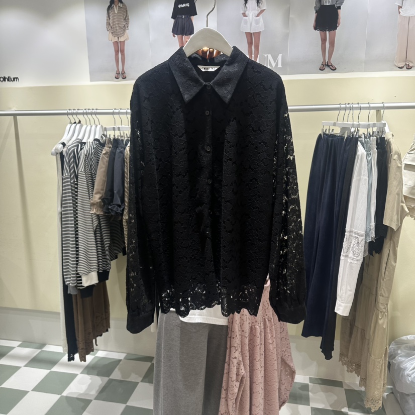 OREUM韓國直郵實拍女裝新品職業休閑推薦時尚人氣襯衫蕾絲衫OREUM襯衫/蕾絲衫圖色3