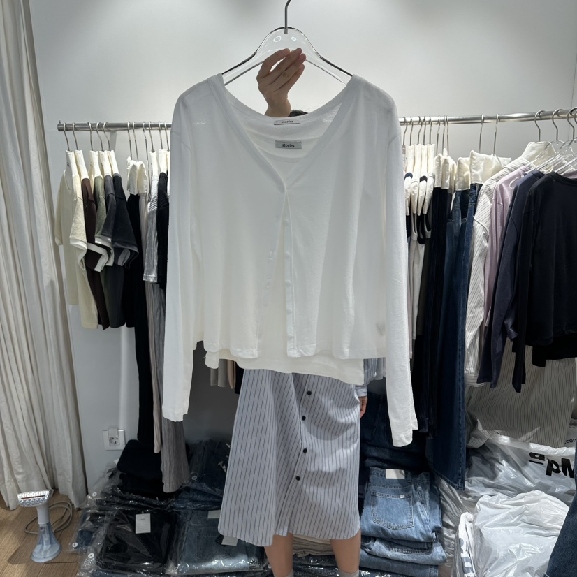 STORIES韓國東大門代購女裝新款職業人氣熱賣套裝兩件套棉布STORIES套裝圖色1