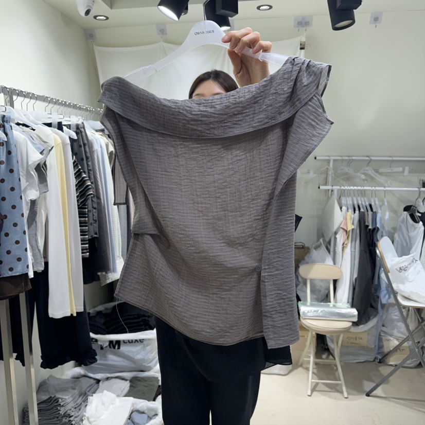 OWNS韓國直郵實拍女士新品人氣時尚熱賣職業26春夏襯衫蕾絲衫OWNS HAUS襯衫/蕾絲衫圖色2