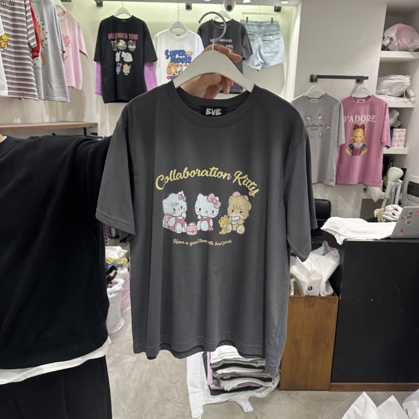 EVE韓國東大門代購女裝新款推薦休閑熱賣職業時尚26春夏T恤EVET恤圖色4