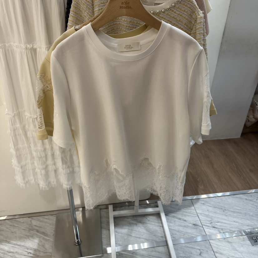 ABLESTUDIO韓國直郵實拍女士新品26春夏時尚人氣休閑職業T恤ABLESTUDIOT恤圖色2