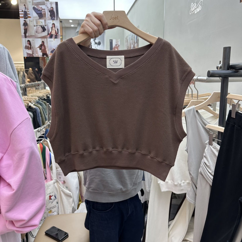 STICK WITH韓國東大門代購女裝新品時尚推薦吊帶背心華夫格STICK WITH吊帶/背心圖色2