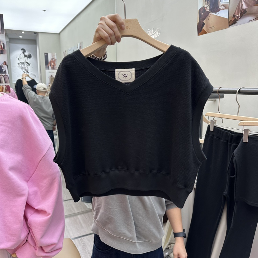 STICK WITH韓國東大門代購女裝新品時尚推薦吊帶背心華夫格STICK WITH吊帶/背心圖色3