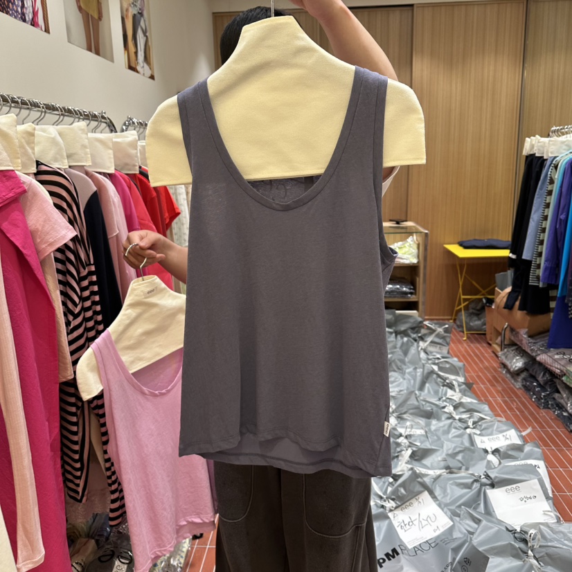 EEE韓國直郵實拍女士新款26春夏推薦時尚職業熱賣吊帶背心EEE吊帶/背心圖色2