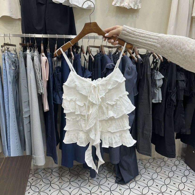 BAMBOLINA韓國直郵實拍女裝新款26春夏推薦人氣休閑吊帶背心BAMBOLINA吊帶/背心圖色1