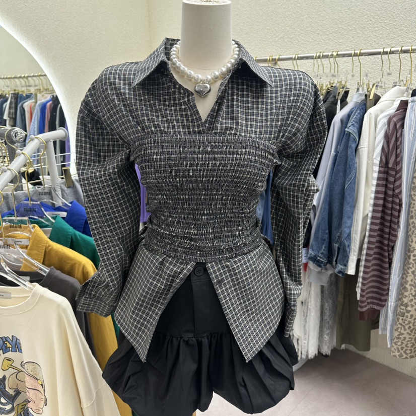 DRAWING韓國東大門直郵女裝新款26春夏熱賣套裝兩件套格子DRAWING套裝圖色1