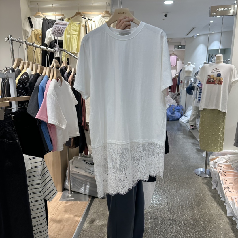 DELLING韓國直郵實拍女士新品職業時尚人氣連衣裙蕾絲長款DELLING連衣裙圖色2