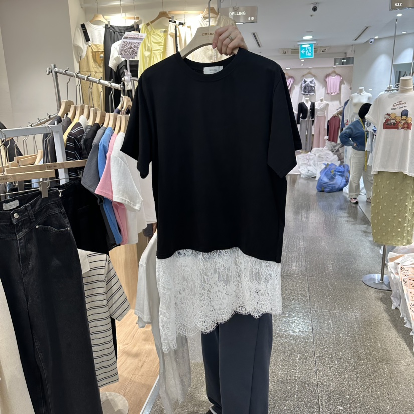 DELLING韓國直郵實拍女士新品職業時尚人氣連衣裙蕾絲長款DELLING連衣裙圖色3